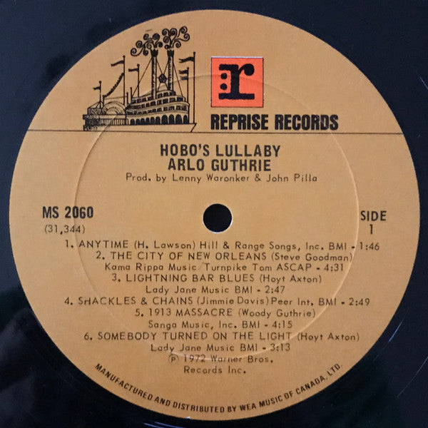 Arlo Guthrie : Hobo's Lullaby (LP, Album, Gat)