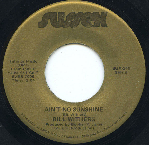 Bill Withers : Harlem / Ain't No Sunshine (7", Single)