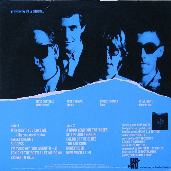 Elvis Costello & The Attractions : Almost Blue (LP, Album)