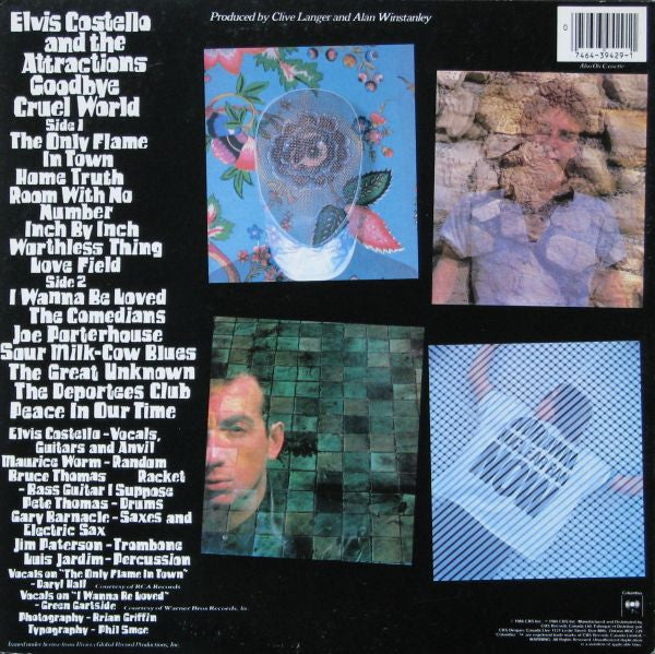 Elvis Costello & The Attractions : Goodbye Cruel World (LP, Album)