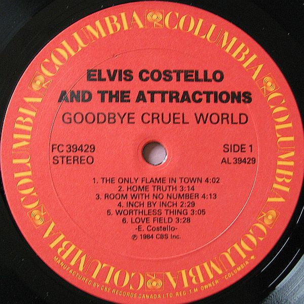 Elvis Costello & The Attractions : Goodbye Cruel World (LP, Album)