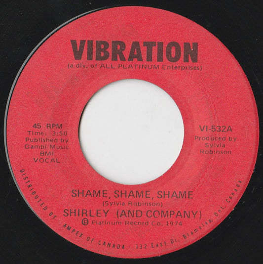 Shirley (And Company)* : Shame, Shame, Shame (7")