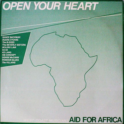 Various : Open Your Heart - West Coast Musicians Aid For Africa (LP, Comp)