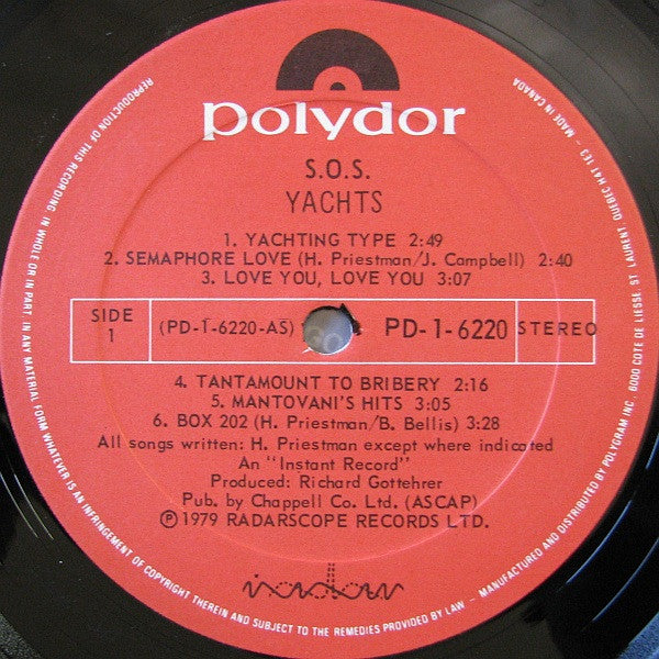 Yachts : S.O.S. (LP, Album)