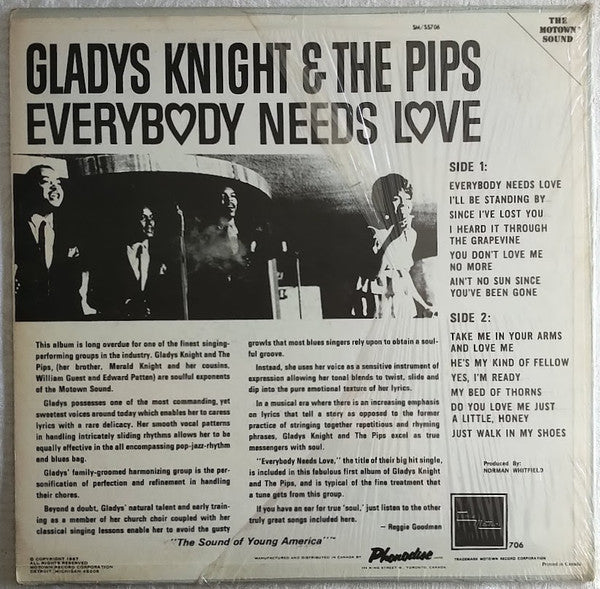 Gladys Knight And The Pips : Everybody Needs Love (LP, Album)