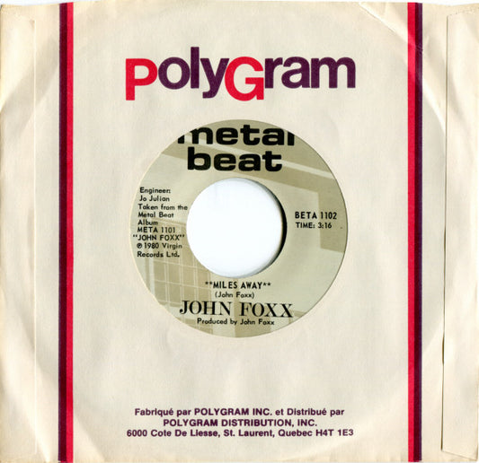 John Foxx : Miles Away (7", Single)