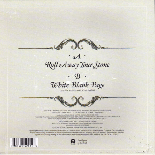 Mumford & Sons : Roll Away Your Stone (7", Dar)
