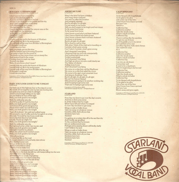 Starland Vocal Band : Starland Vocal Band (LP, Album, Hol)