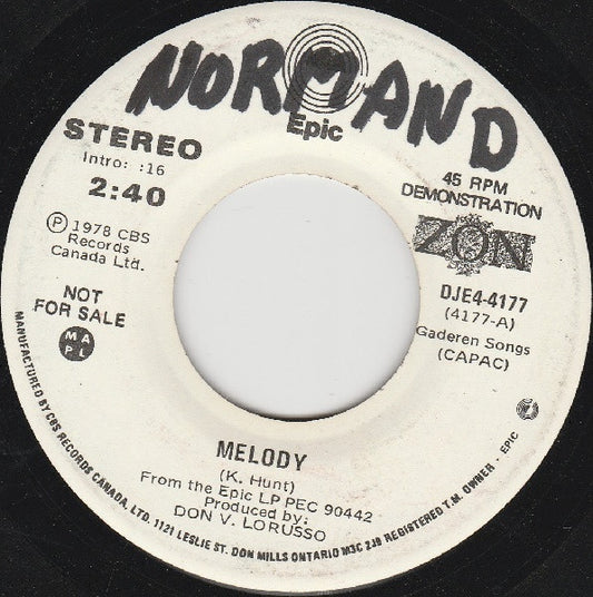 Zon (2) : Melody (7", Single, Mono, Promo)