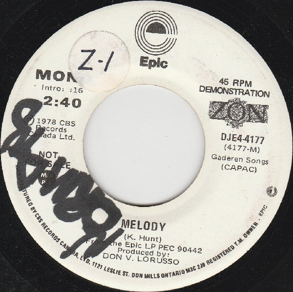 Zon (2) : Melody (7", Single, Mono, Promo)