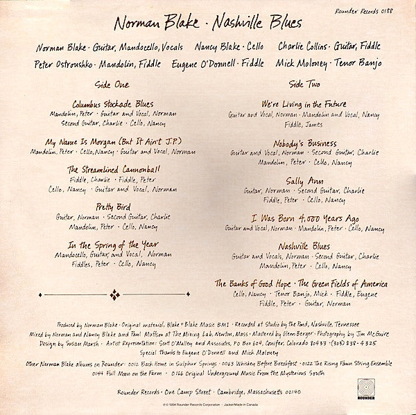 Norman Blake (2) : Nashville Blues (LP, Album)