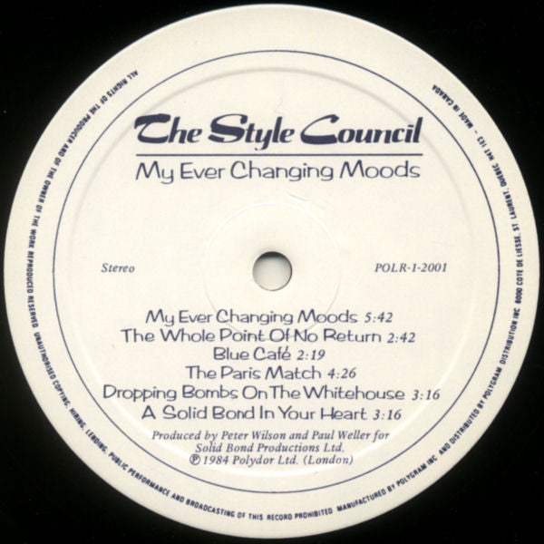 The Style Council : My Ever Changing Moods (LP, Album)
