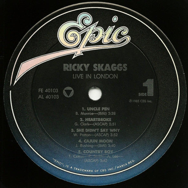 Ricky Skaggs : Live In London (LP, Album)