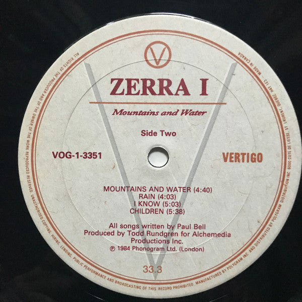 Zerra One* : Mountains And Water (LP, Album)