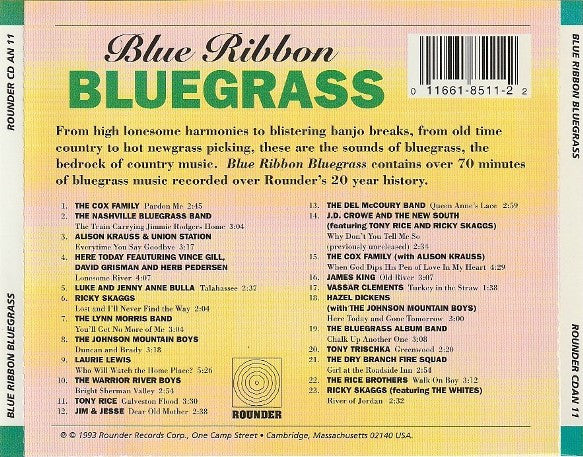 Various : Blue Ribbon Bluegrass (CD, Comp, RE, UML)