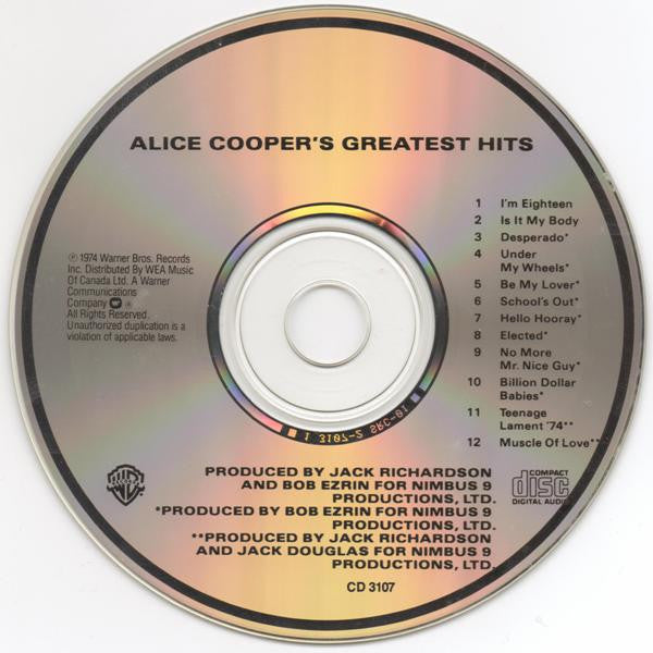 Alice Cooper : Alice Cooper's Greatest Hits (CD, Comp, RE)