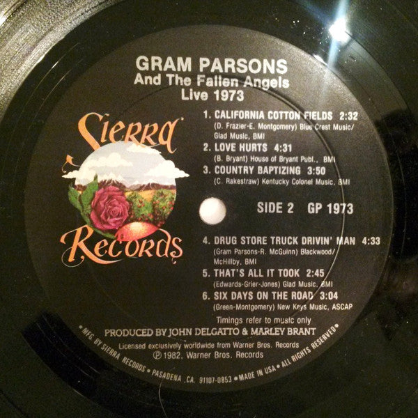 Gram Parsons & The Fallen Angels : Live 1973 (LP, Album)