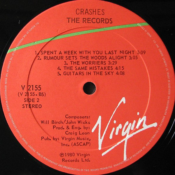 The Records : Crashes (LP, Album)