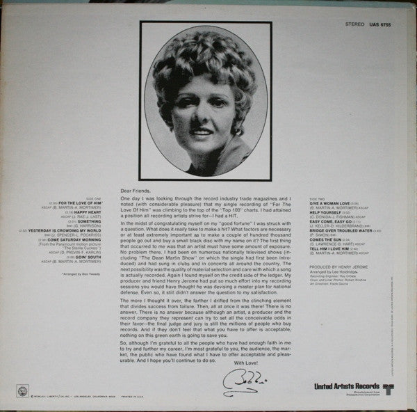 Bobbi Martin : With Love (LP, Album, All)
