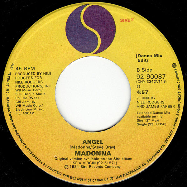 Madonna : Angel (7", Single)