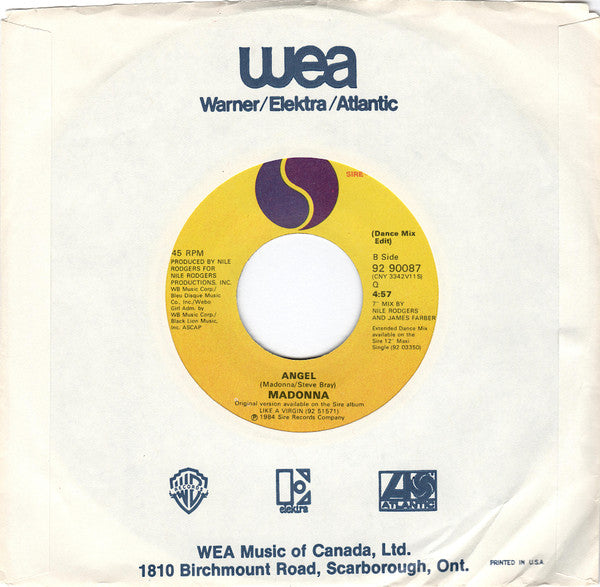 Madonna : Angel (7", Single)