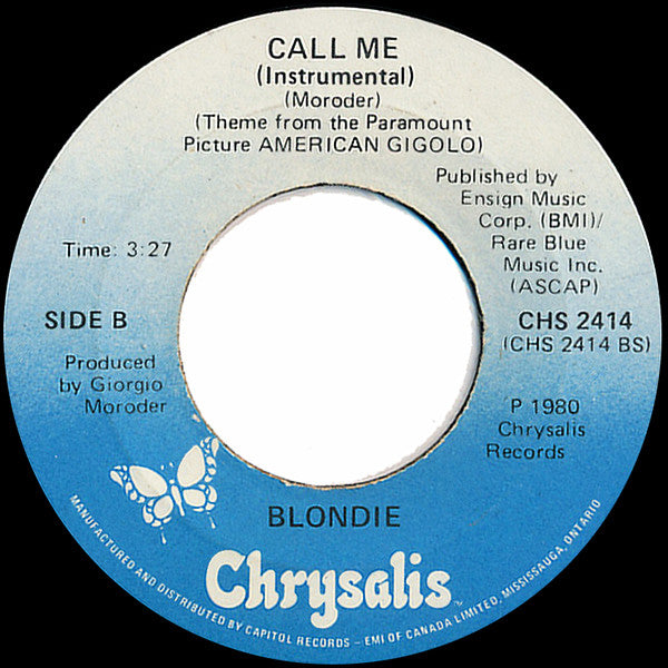Blondie : Call Me (7", Single, Sho)