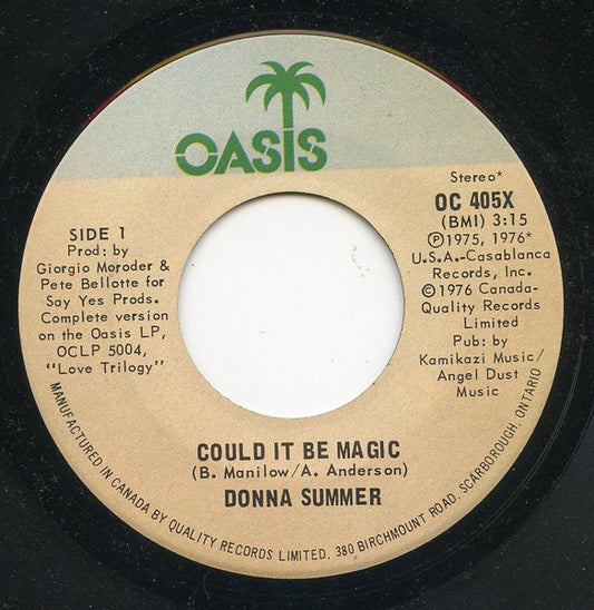 Donna Summer : Could It Be Magic (7", Single)