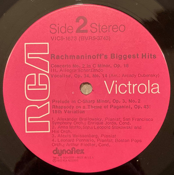 Sergei Vasilyevich Rachmaninoff : Rachmaninoff's Biggest Hits (LP, Comp)