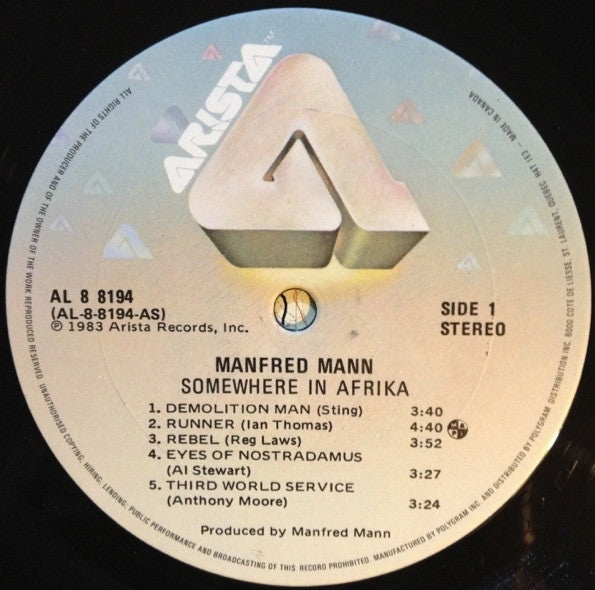 Manfred Mann's Earth Band : Somewhere In Afrika (LP, Album)