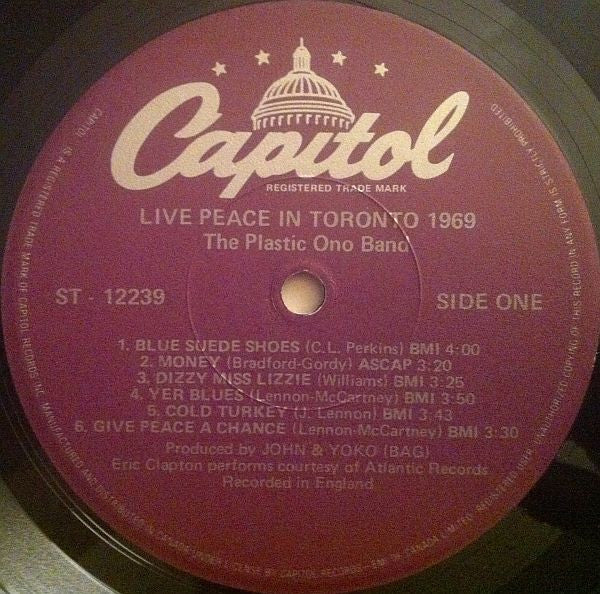 The Plastic Ono Band : Live Peace In Toronto 1969 (LP, Album, RE)
