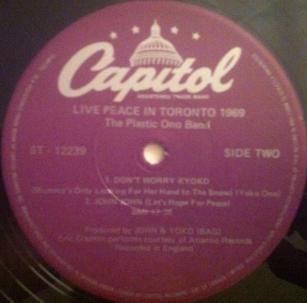The Plastic Ono Band : Live Peace In Toronto 1969 (LP, Album, RE)