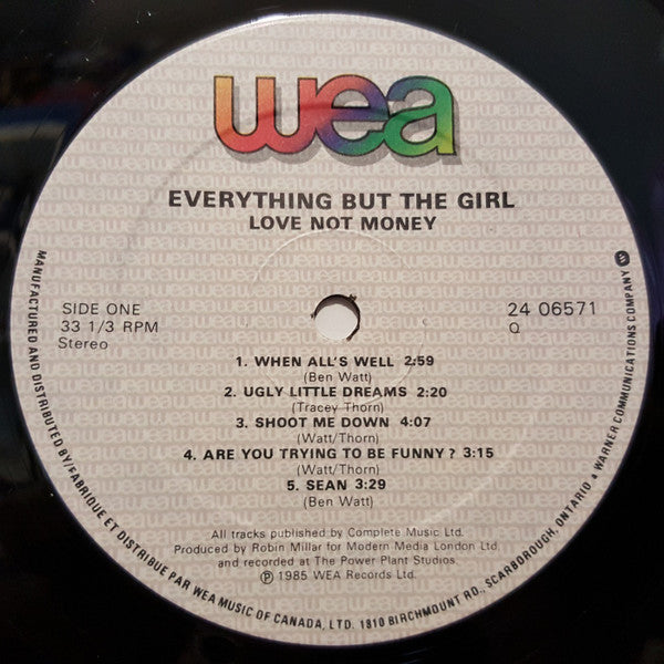 Everything But The Girl : Love Not Money (LP, Album)