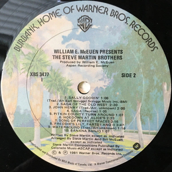 William E. McEuen Presents Steve Martin (2) : The Steve Martin Brothers (LP, Album)