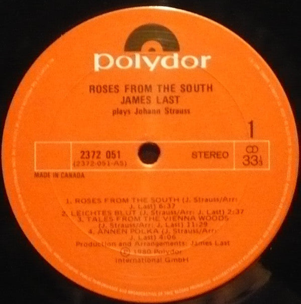 James Last : Roses From The South (James Last Plays Johann Strauss) (LP, Album)