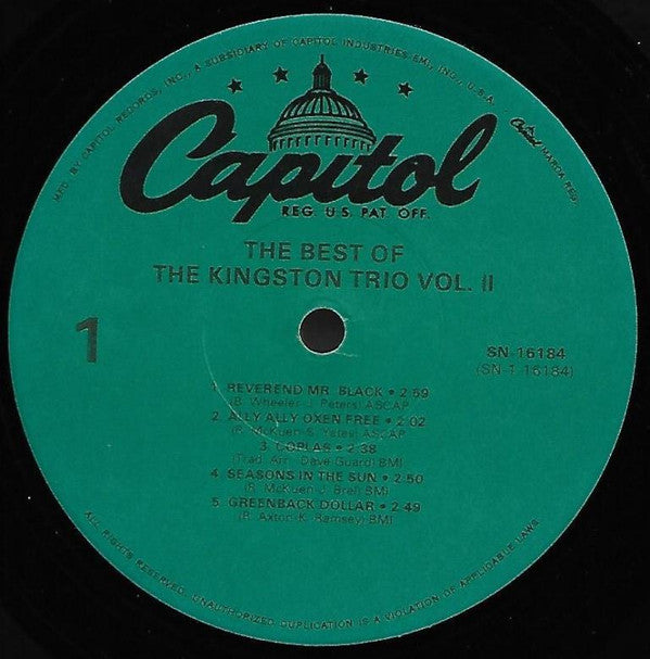 Kingston Trio : The Best Of The Kingston Trio Vol. 2 (LP, Comp, RE)