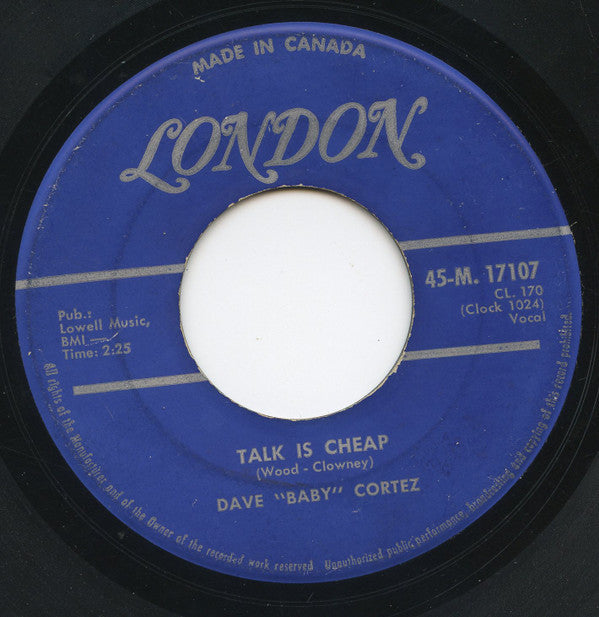 Dave "Baby" Cortez : Cat Nip / Talk Is Cheap (7", Single)