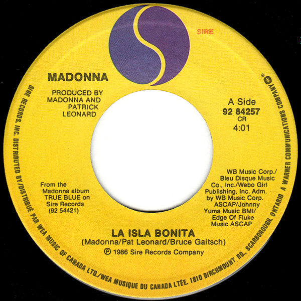 Madonna : La Isla Bonita (7", Single)