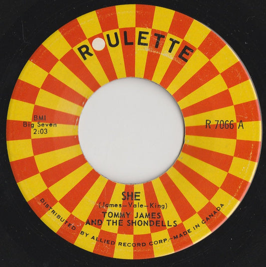 Tommy James & The Shondells : She (7")