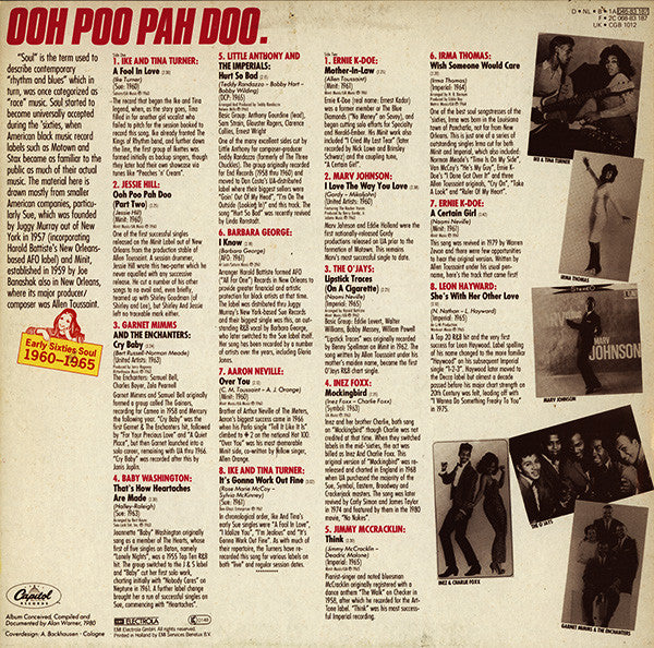 Various : Ooh Poo Pah Doo (Early Sixties Soul 1960-1965) (LP, Comp)