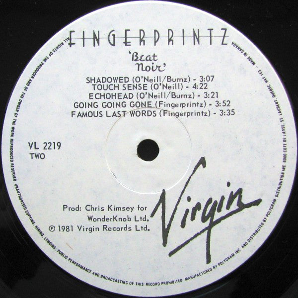 Fingerprintz (2) : 'Beat Noir' (LP, Album)