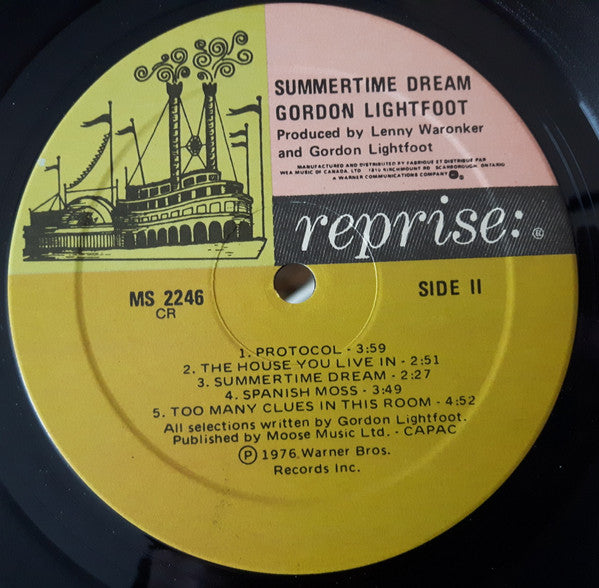 Gordon Lightfoot : Summertime Dream (LP, Album, Cin)