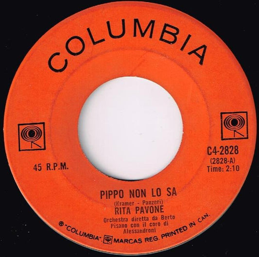 Rita Pavone : Pippo Non Lo Sa / Uno, Due, Tre (Se Marci Insieme A Me) (7", Single)