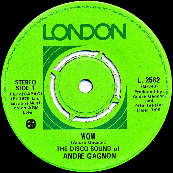 André Gagnon : Wow (7", Single, Pus)
