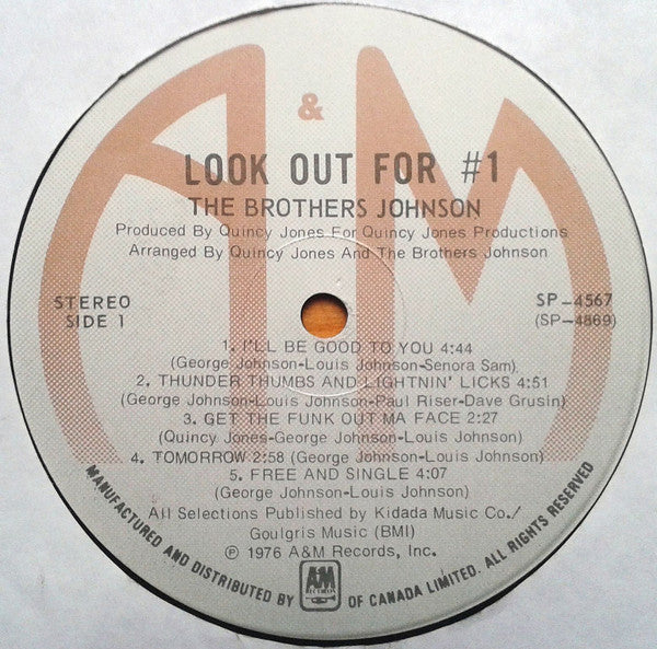 The Brothers Johnson* : Quincy Jones Presents - Look Out For #1 (LP, Album)