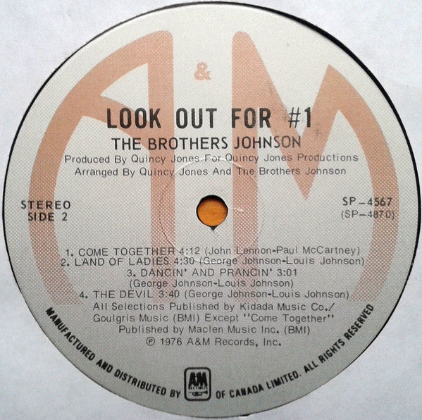 The Brothers Johnson* : Quincy Jones Presents - Look Out For #1 (LP, Album)
