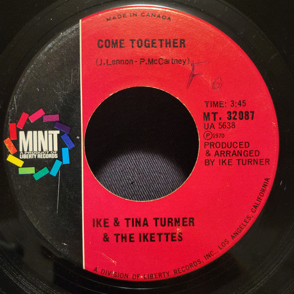 Ike & Tina Turner & The Ikettes : Honky Tonk Women / Come Together (7")