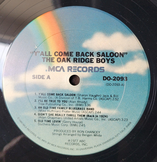 The Oak Ridge Boys : Y'All Come Back Saloon (LP, Album, Club, RE,  CR)