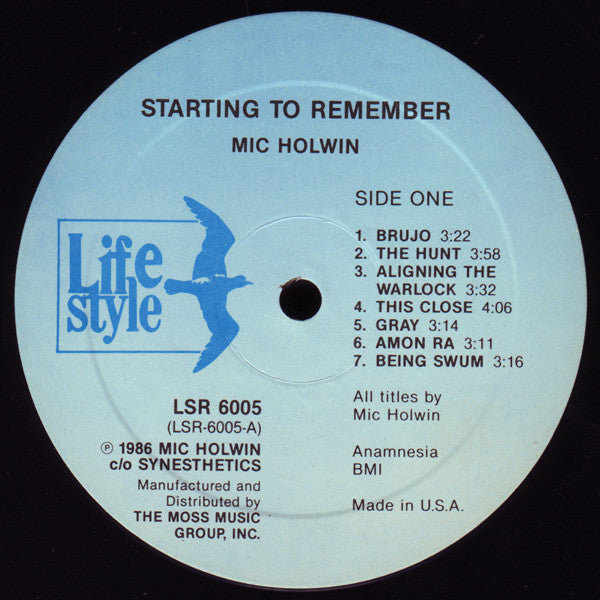Mic Holwin : Starting To Remember (LP, Album)