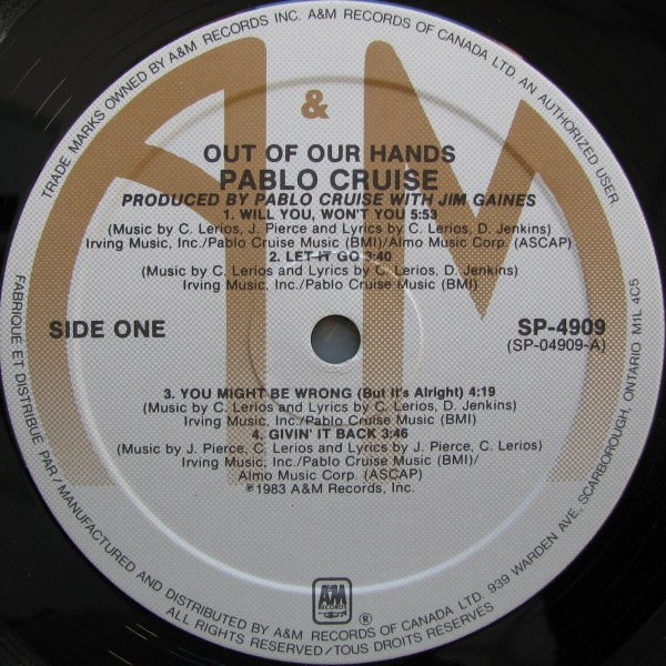Pablo Cruise : Out Of Our Hands (LP, Album)