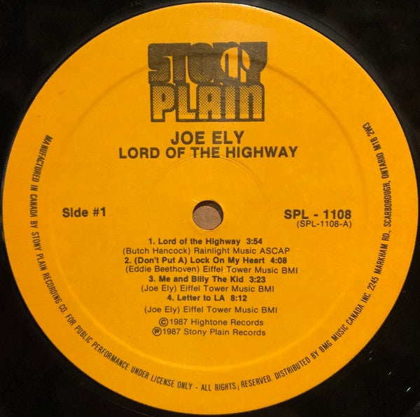 Joe Ely : Lord Of The Highway (LP, Album)